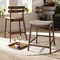 Baxton Studio Larine Grey Upholstered Walnut Finished 2-Piece Counter Stool Set 159-9697 - alternate 8